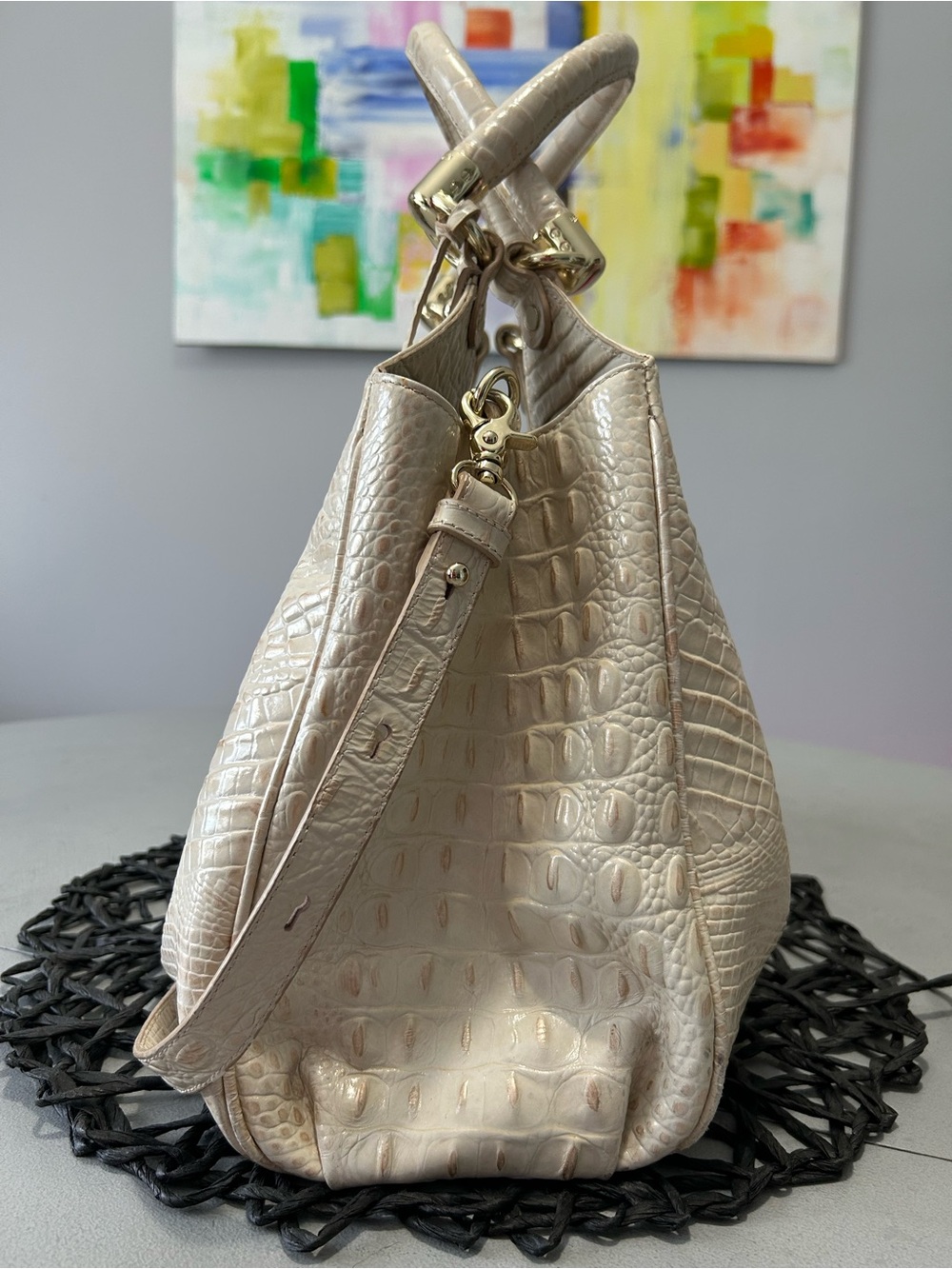 Brahmin Elisa Cava Melbourne Leather Satchel / Shoulder Bag - Picture 5 of 13
